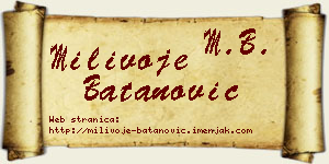 Milivoje Batanović vizit kartica